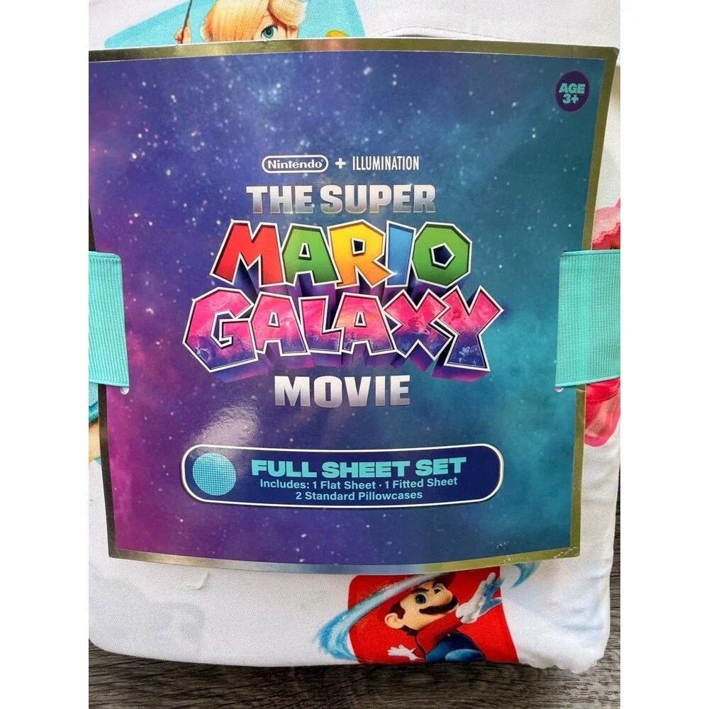 Super Mario Bros The Movie Full Size Sheet Set Kids Bedding New